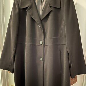 Bloomingdale's Portrait Womens Winter Coat, Black, Size Petite Large